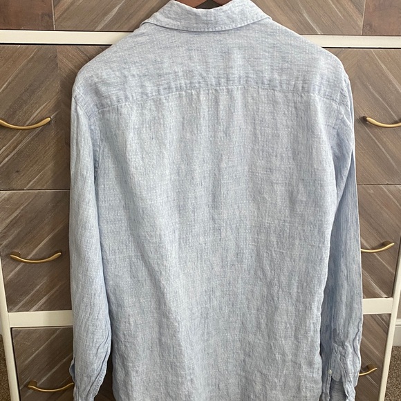 Ledbury Men's Light Blue Button Down Shirt — 100% Linen - Picture 4 of 5